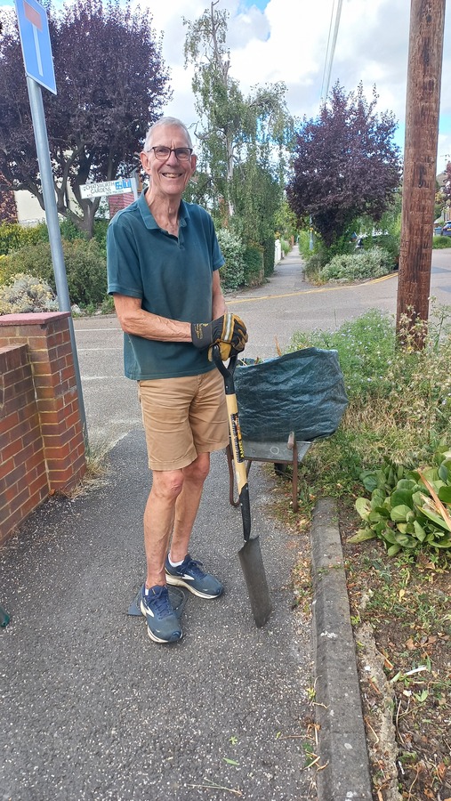 Chris can often be seen in the Home Zone with his gardening tools